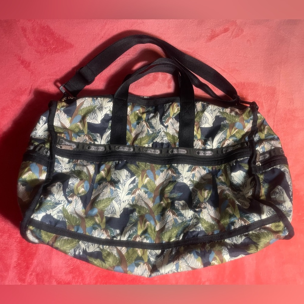 LeSportsac deluxe Weekender Safari duffel bag